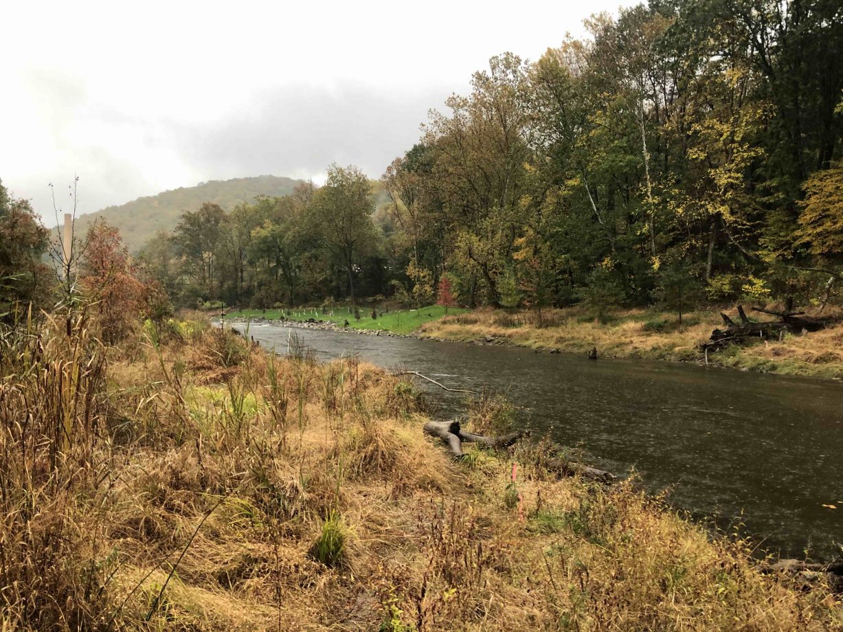 The Musconetcong River descends from lakes in its headwaters and proceeds 42 miles downstream to the Delaware River through a valley dotted with farms, hamlets, and mills.