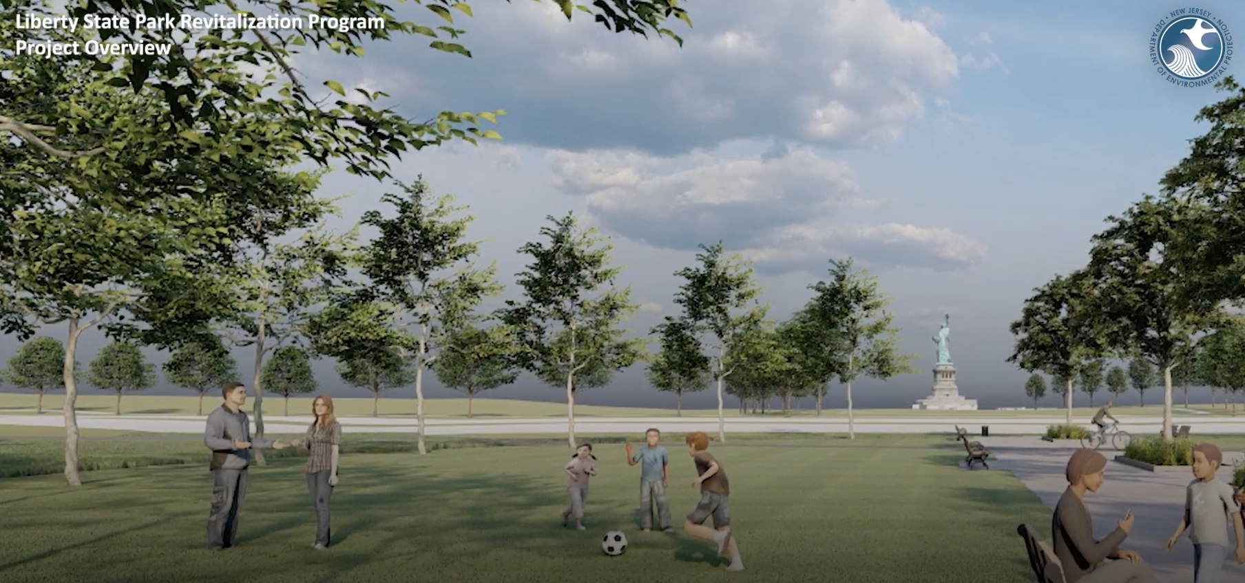 Engineering Design Rendering of Liberty State Park with view of the Statue of Liberty